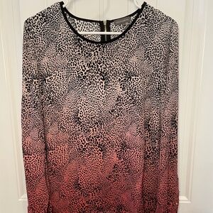 Vince Camuto, long-sleeve blouse, animal print, ombré, medium. BRAND NEW!!